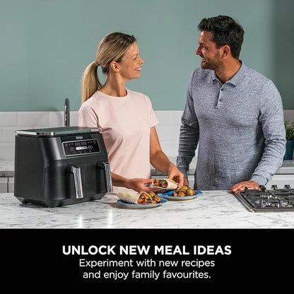 Ninja Foodi Dual Zone Digital Air Fryer, 2 Drawers, 7.6L, 4-in-1, Uses No Oil
