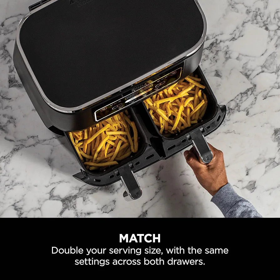 Ninja Foodi Dual Zone Digital Air Fryer, 2 Drawers, 7.6L, 4-in-1, Uses No Oil