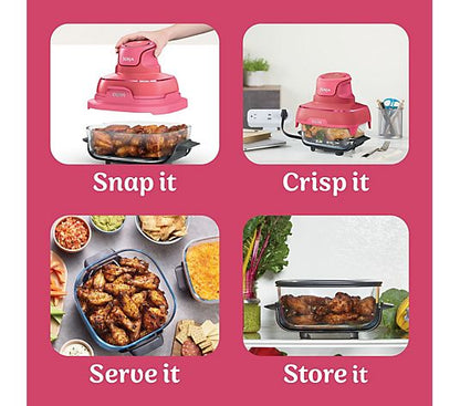 Ninja CRISPi 4-in-1 Glass Portable Air Fryer with Additional 2x 1.4L Containers