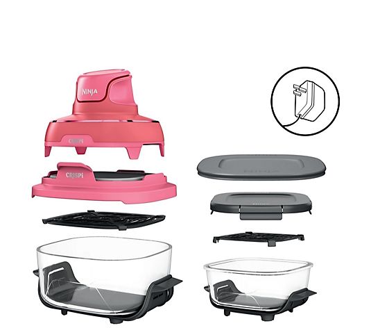 Ninja CRISPi 4-in-1 Glass Portable Air Fryer with Additional 2x 1.4L Containers