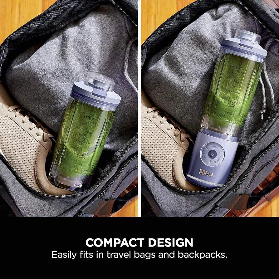Ninja Blast Max Portable Blender, 570ml, Rechargeable Battery, Blending Cup & Leak-proof Lid, 3x Blend Functions, Makes Smoothies, Protein Shakes, Blends Ice & Frozen Fruit, Lavender BC251EULD