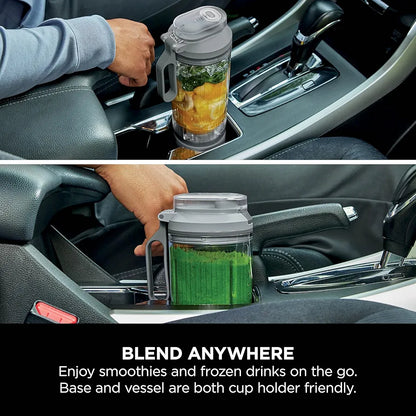 Ninja Blast Max Portable Blender, 570ml, Rechargeable Battery, Blending Cup & Leak-proof Lid, 3x Blend Functions, Makes Smoothies, Protein Shakes, Blends Ice & Frozen Fruit, Silver BC251EUSL
