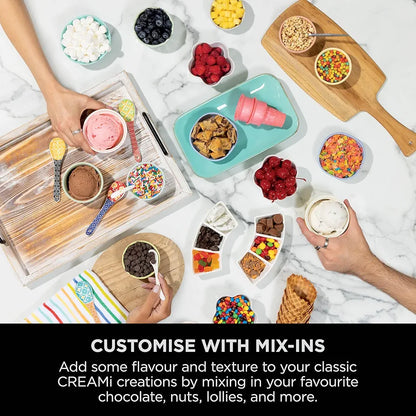 Ninja CREAMi Scoop and Swirl Soft Serve and Ice Cream Maker with 2x Tubs, 13 Functions, Makes Ice Cream, Soft Serve, Gelato, Sorbet, Milkshakes and More, Mix-In Option, Platinum Silver, NC701UK