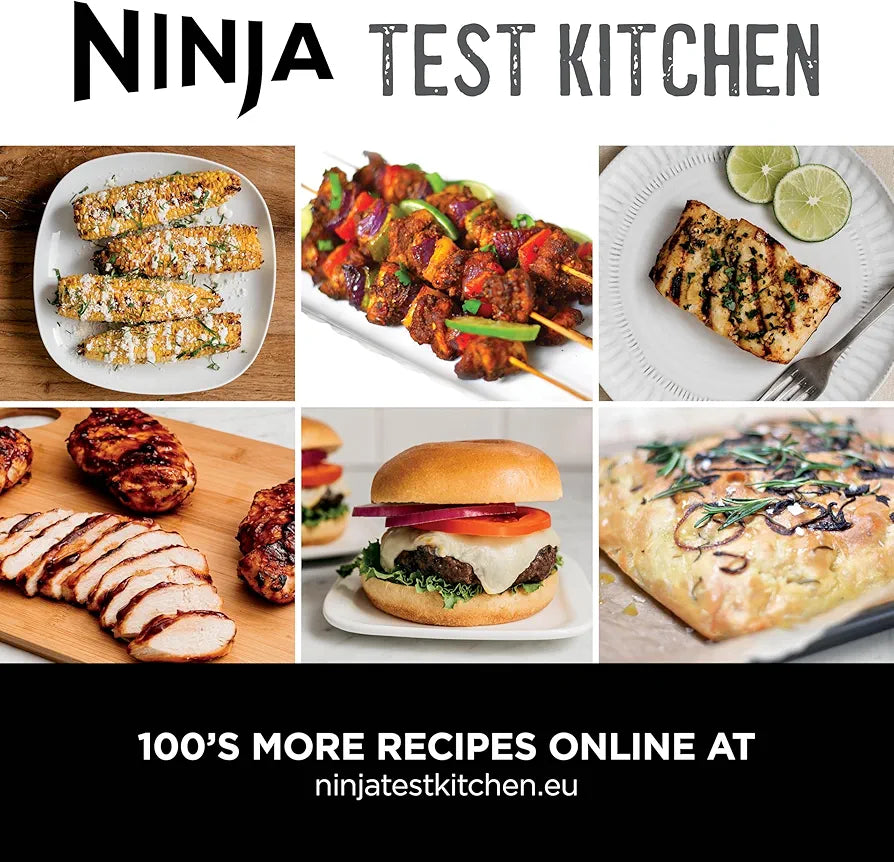 Ninja 6-in-1 MAX Indoor Grill & Air Fryer, 6 Cooking Functions, Make Up to 6 Burgers, 3.8L Capacity, Low Smoke, Includes Digital Meat Thermometer, Grey/Silver, DG551UK