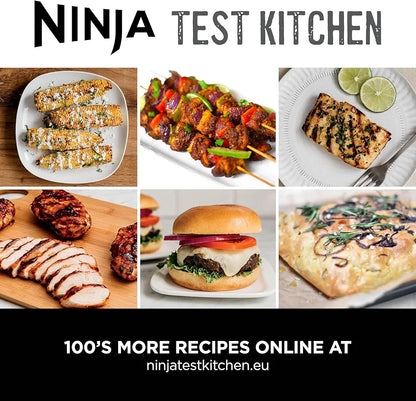 Ninja Foodi Health Grill & Air Fryer 5.7L with Cyclonic Air Technology, 5-in-1, Air Fry, Grill, Bake, Roast, Dehydrate, Dishwasher Safe Parts, Cleaning Brush, Black/Silver AG301UK